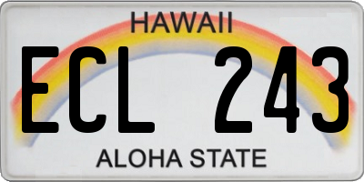 HI license plate ECL243