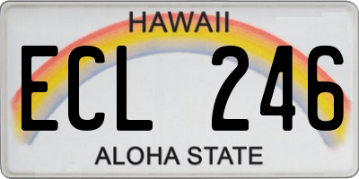 HI license plate ECL246