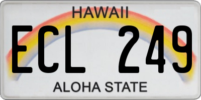 HI license plate ECL249