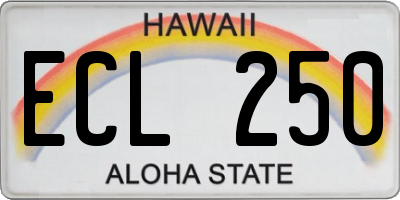 HI license plate ECL250
