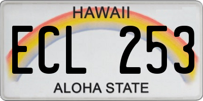 HI license plate ECL253