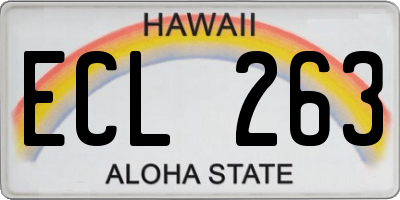 HI license plate ECL263