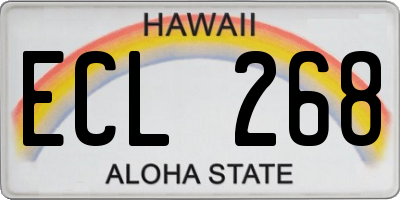 HI license plate ECL268