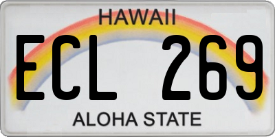 HI license plate ECL269