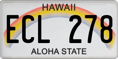 HI license plate ECL278