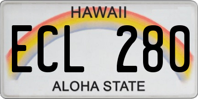 HI license plate ECL280