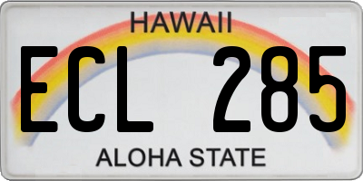 HI license plate ECL285