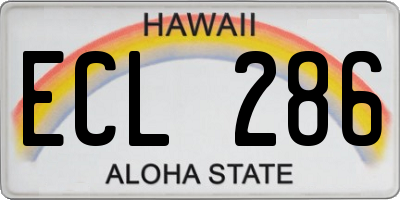 HI license plate ECL286