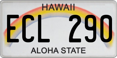 HI license plate ECL290