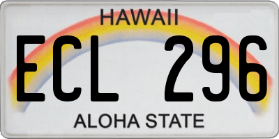 HI license plate ECL296