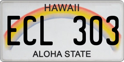 HI license plate ECL303