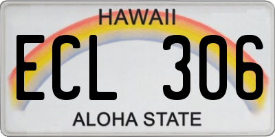 HI license plate ECL306