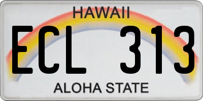 HI license plate ECL313