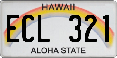 HI license plate ECL321