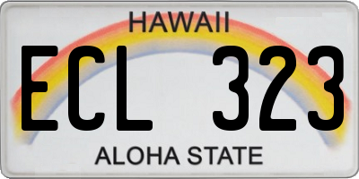 HI license plate ECL323