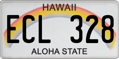 HI license plate ECL328