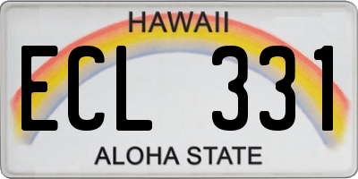 HI license plate ECL331