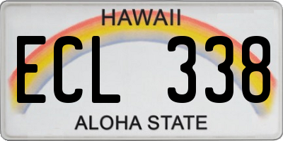 HI license plate ECL338
