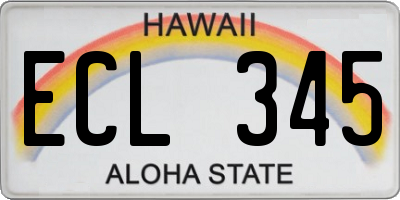 HI license plate ECL345