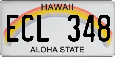 HI license plate ECL348