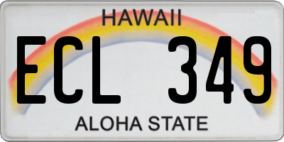 HI license plate ECL349