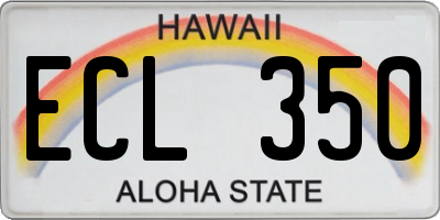 HI license plate ECL350