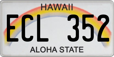 HI license plate ECL352