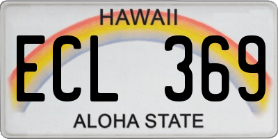 HI license plate ECL369