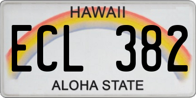 HI license plate ECL382