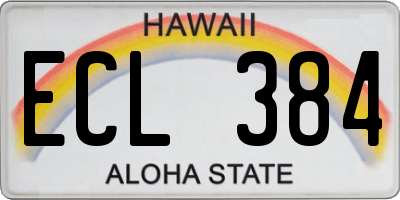 HI license plate ECL384