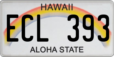 HI license plate ECL393