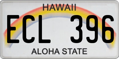 HI license plate ECL396