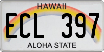 HI license plate ECL397