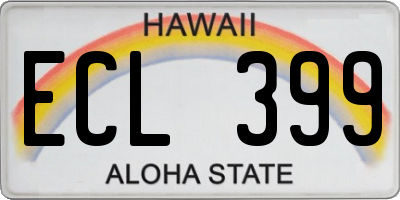 HI license plate ECL399