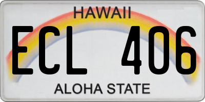 HI license plate ECL406