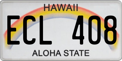 HI license plate ECL408