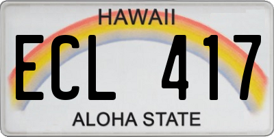HI license plate ECL417