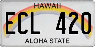 HI license plate ECL420