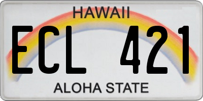 HI license plate ECL421
