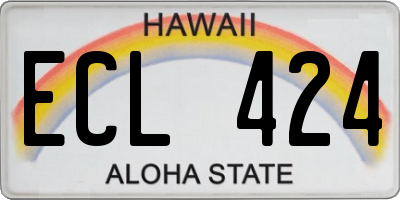 HI license plate ECL424