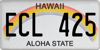 HI license plate ECL425