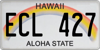 HI license plate ECL427