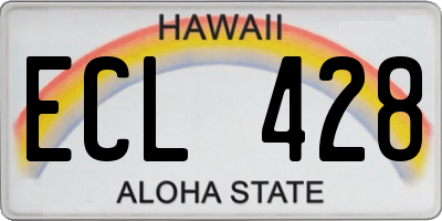 HI license plate ECL428