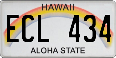 HI license plate ECL434