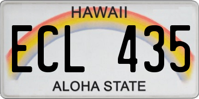 HI license plate ECL435