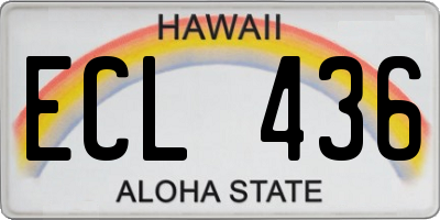 HI license plate ECL436
