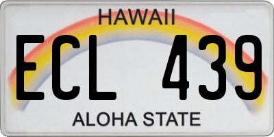 HI license plate ECL439