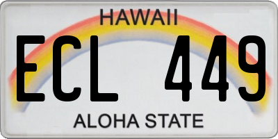 HI license plate ECL449