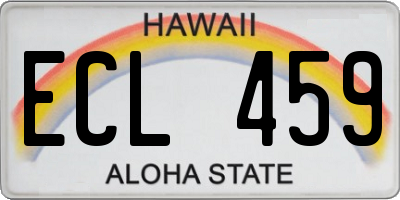 HI license plate ECL459
