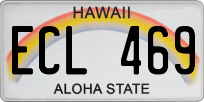 HI license plate ECL469